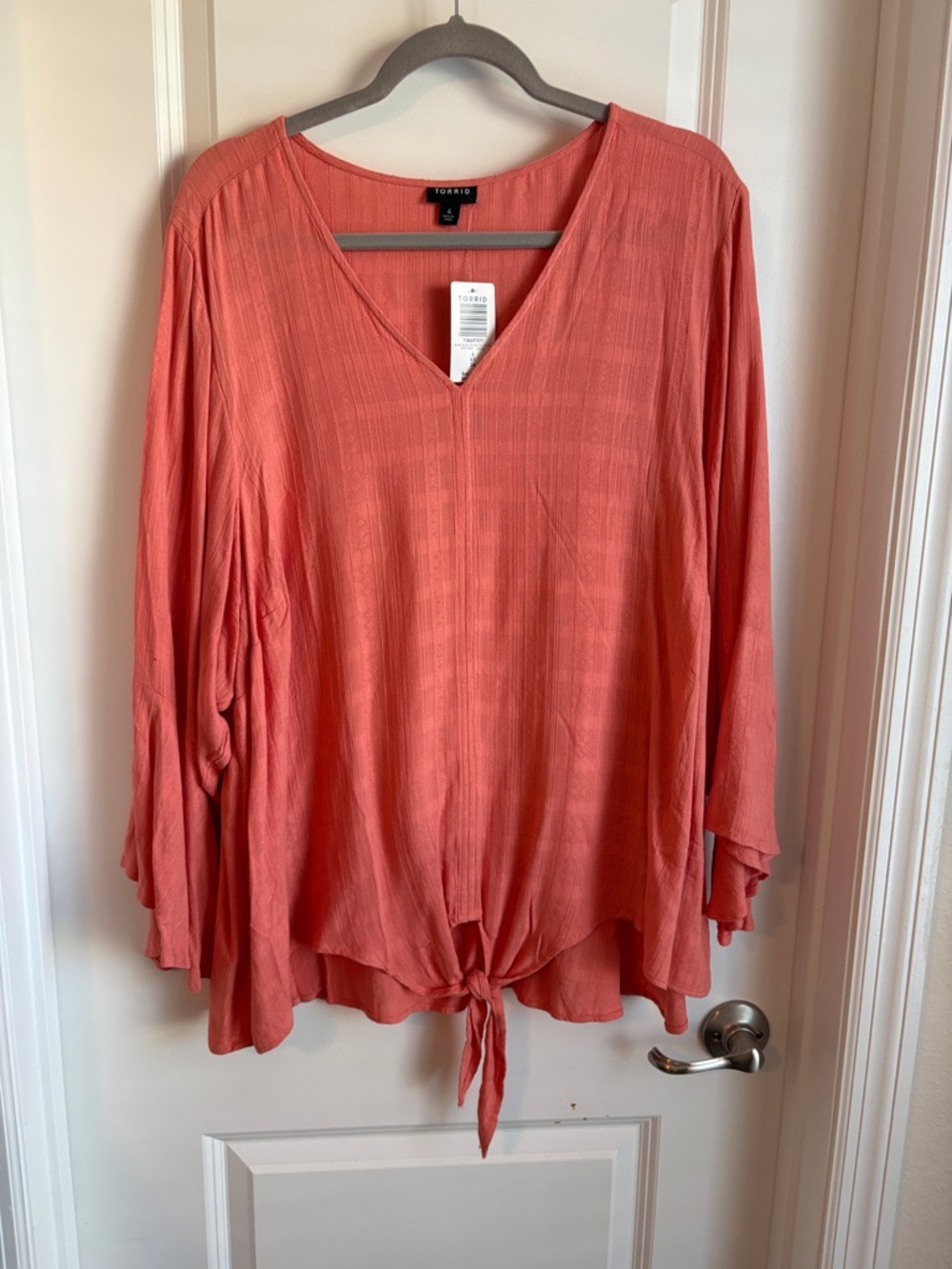 torrid Coral Tie-Front V-Neck Tunic Top